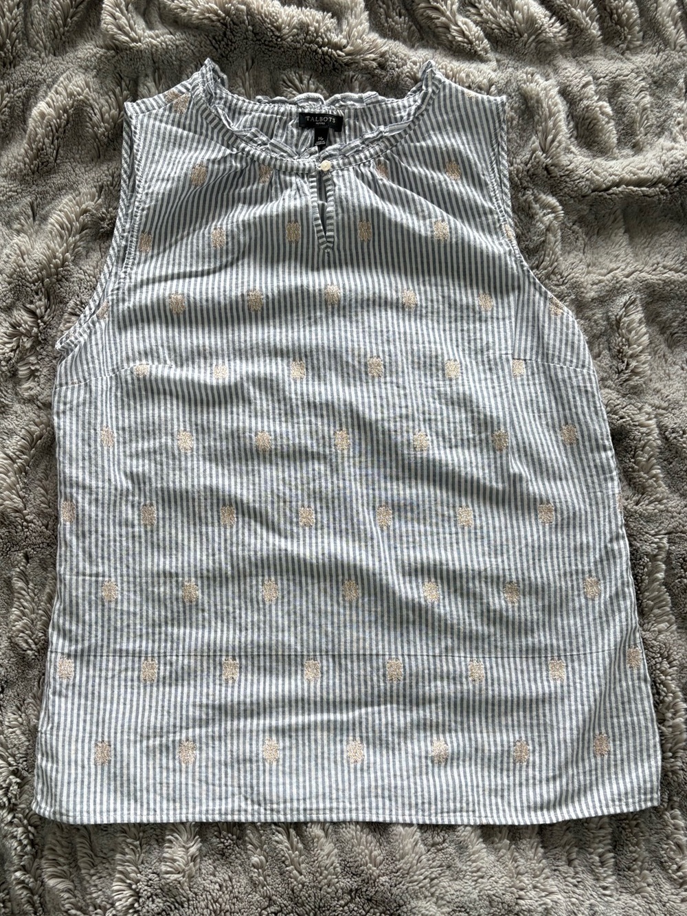 Talbots Blue and White Striped Sleeveless Top